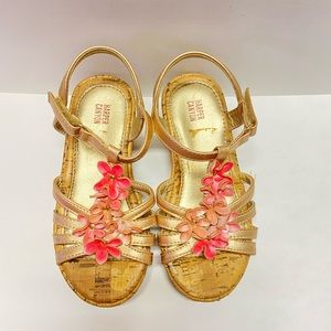 Harper Canyon Gold/Pink floral sandals - size 10